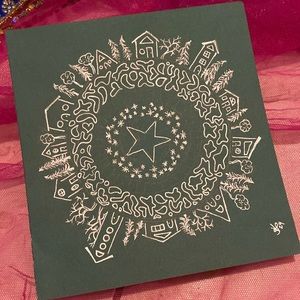 Unframed Original Art Drawing Illustration Home Stars Mandela Green & White